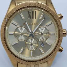 Michael Kors 44mm case size Gold Tone Stainless Steel Chronograph Quartz Watch