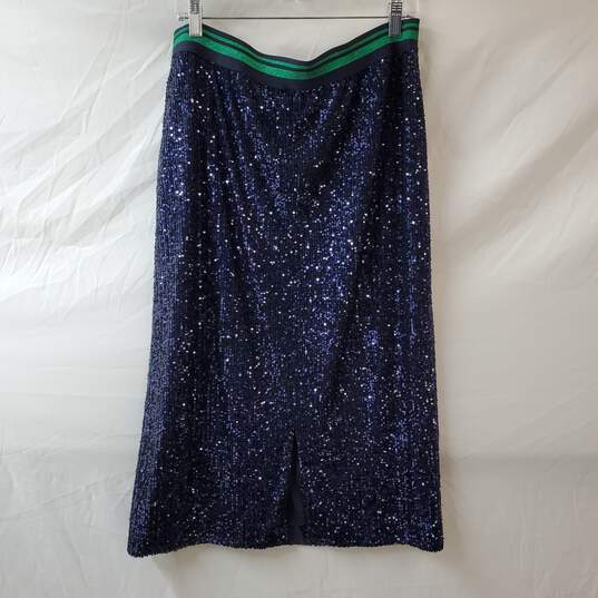 Ted Baker Blue Sequin Midi Skirt image number 2
