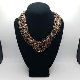 Joan Rivers Gold Tone Bead Crystal 21 Strand 20" Necklace 106.1g