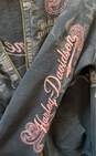 Harley-Davidson Mens Black Cotton Long Sleeve Drawstring Full Zip Hoodie Size L image number 3
