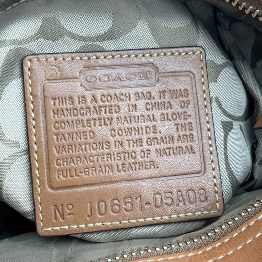 Coach Womens Satchel Handbag Double Handle Logo Charm Bottom Stud Brown Leather image number 7
