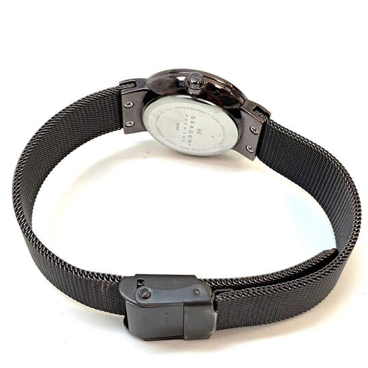 Designer Skagen Black Adjustable Mesh Strap Round Dial Analog Wristwatch image number 3