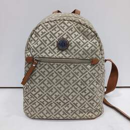 Tommy Hilfiger Grey Mini Backpack With TH Pattern