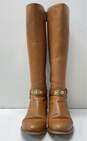 Michael Kors Leather Arley Riding Boots Luggage 7 image number 3