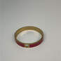 Designer Kate Spade Gold-Tone Pink Enamel Round Hinged Bangle Bracelet image number 2