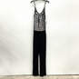 NWT Womens Black White Sleeveless Scoop Neck One-Piece Jumpsuit Size L image number 2