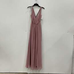 NWT Vera Wang Womens Purple V-Neck Sleeveless Long Maxi Dress Size 2