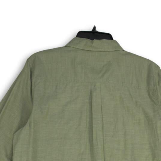 NWT Womens Green Long Sleeve Spread Collar Half Button Up Shirt Size Large image number 4