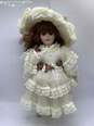 Seymour Mann The Connoisseur Collection Porcelain Doll In Beige Dress With Hat image number 1