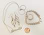 Artisan 925 Pearl Pendant Necklace & Earrings w/ Chain Bracelet & Knot Ring24.4g image number 6