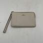 Coach Womens White Leather Inner Pocket Zipper Clutch Wristlet Wallet image number 1