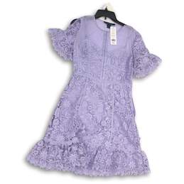 NWT French Connection Womens Fit & Flare Dress Lavender Purple Lace Size 8