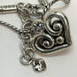 Designer Brighton Silver-Tone Crystal Stone Swirl Heart Pendant Necklace image number 4