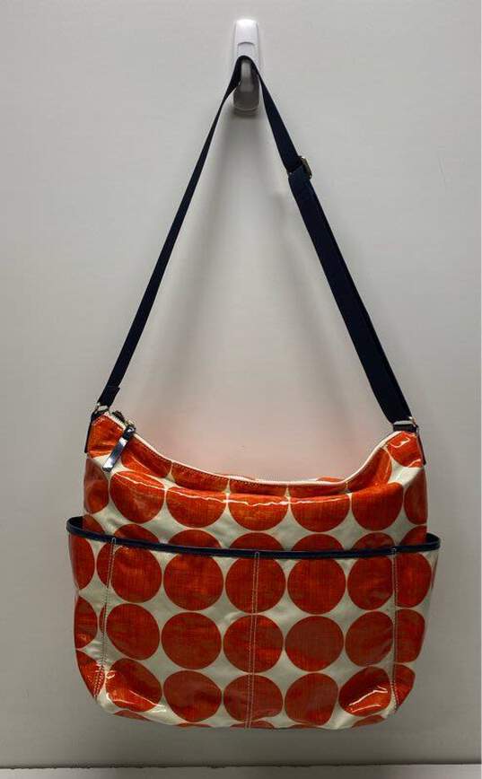 Kate Spade Orange Polka Dot Diaper Shoulder Tote Bag image number 1