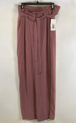 NWT JUSTFAB Womens Rose Pink Mid Rise Wide Leg Trouser Pants Size X Large