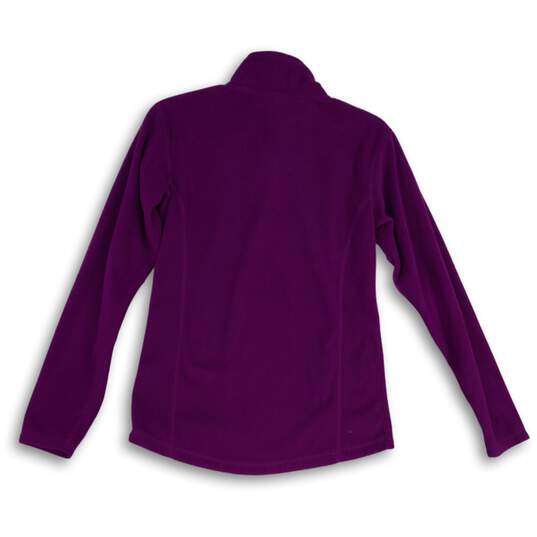 Alpine Design Womens Purple 1/4 Zip Mock Neck Long Sleeve Pullover T-Shirt Sz S image number 2