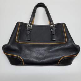 Leather Coach Bag Black / Tan Purse