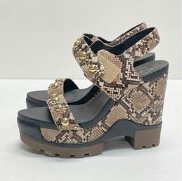 Jessica Simpson Baysie Platform Snake Print Sandal Heels Multicolor 7.5