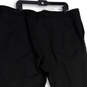 NWT Mens Black Flat Front Slash Pocket Straight Leg Dress Pants Size 44x34 image number 1