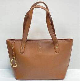Lauren By Ralph Lauren Brown Leather Tote Bag