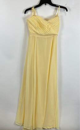 NWT Eva Mendes Womens Yellow Bridal Collection Sleeveless Long Maxi Dress Size 6