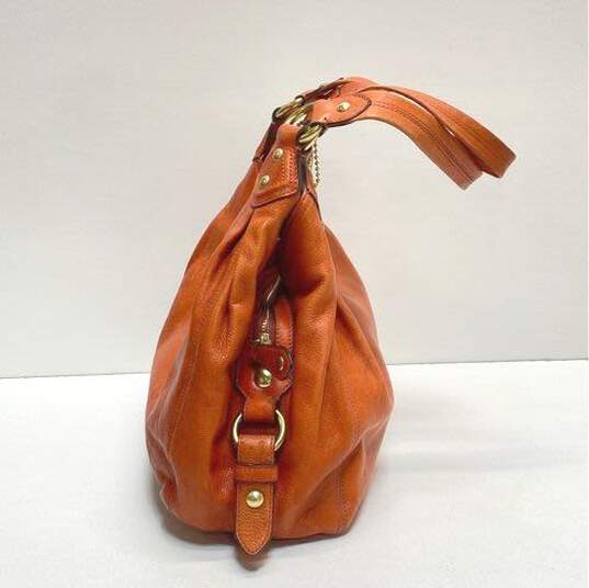 COACH 14336 Madison Orange Leather Hobo Shoulder Tote Bag image number 6