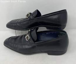 Authentic Salvatore Ferragamo Mens Black Leather Horsebit Loafer Shoes Size 8.5D