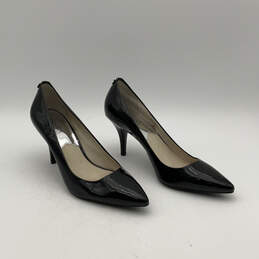 Womens PW15C Black Leather Pointed Toe Slip On Stiletto Pump Heels Sz 9.5M alternative image