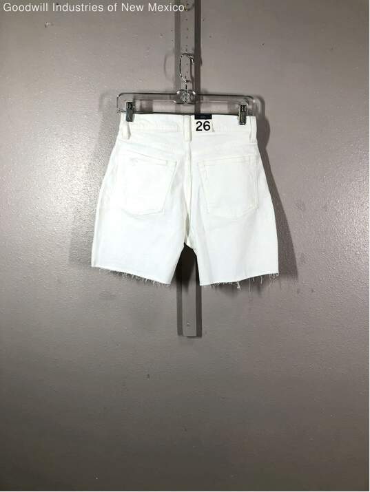 Gap Womens White High Rise Cheeky Midi Denim Cut-Off Shorts Size 2 Regular image number 2