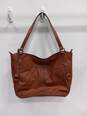 Fossil Pebble Grained Patter Brown Tote Handbag image number 2