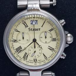 Men's Stauer Swiss Tachymeter Chronograph Stainless Steel Watch alternative image