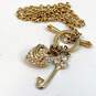 Designer Juicy Couture Gold-Tone Rhinestone Cable Chain Charm Necklace image number 3