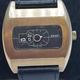 Vintage Ganet/Buler 13081 42mm Ganet Jump Hour Stainless Steel Watch alternative image