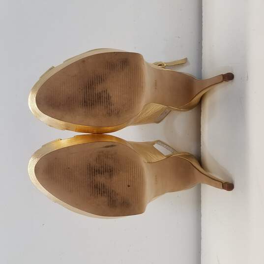 Steve Madden DREEMM Gold Leather Sling Back Heels Size 7.5 image number 5