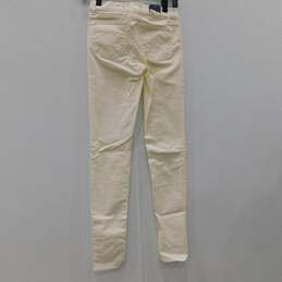 Women's Ivory Denim Skinny Leg Mid Rise Pants Size 0 aka Size 24 NWT alternative image