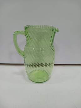 Green Spiral Hocking Rope Top Glass Pitcher alternative image