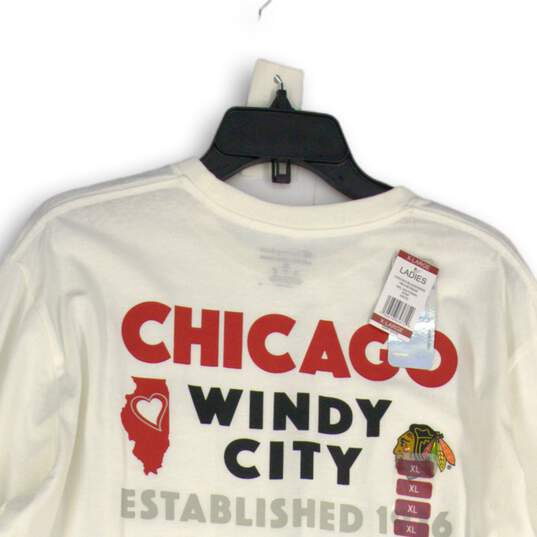 NWT Champion Womens White Chicago Blackhawks NHL Pullover T-Shirt Size XL image number 4