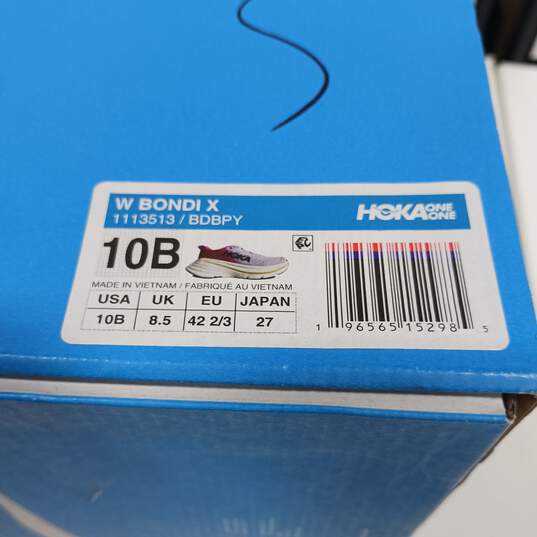 Buy the Women's White & Pink Hoka Shoes Size 10 In Box