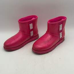 Ugg Womens Classic Clear Mini 1113190 Pink Fur Rubber Winter Boots Size 9 alternative image