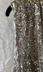 NWT Express Womens Silver Sequin Wrap Front Thong Tank Bodysuit Size Medium image number 4