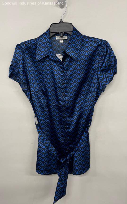 Dressbarn Blue Black Blouse NWT- Size S image number 1