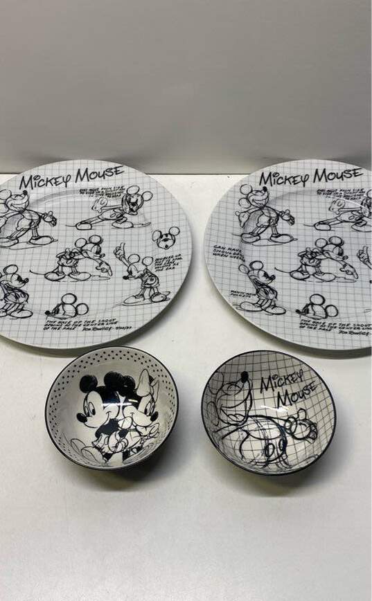 Disney's Mickey Mouse Sketchbook Dinner Plates and Fruit Bowls 4 Pc. Set image number 1