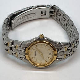 Designer Seiko Silver Gold Two Tone Round Dial Water Resistant Wristwatch