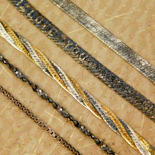 Artisan 925 & Vermeil Twisted Serpentine Box & Herringbone Chain Bracelets image number 1