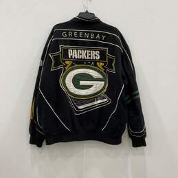 NFL Mens Black Green Bay Packers Logo Football Jean Jacket Size 3XL alternative image