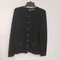 Womens Black Long Sleeve Pockets Button Front Cardigan Sweater Size Small image number 2