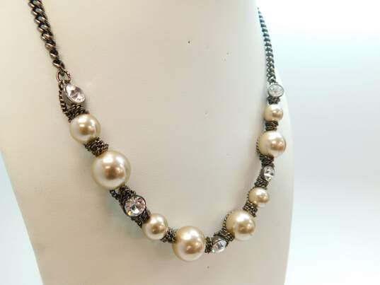 Givenchy Designer Rhinestone & Faux Pearl Necklace 49.9g image number 1