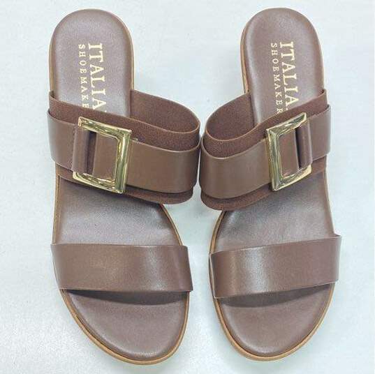 Italian Shoemakers Brown Wedge Sandals Women 8 image number 5