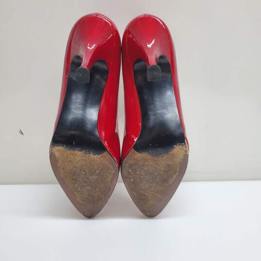 Vintage Stuart Weitzman Red Quasar Patent Leather Stiletto Heels Women's 5.5 image number 8