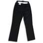 NWT Elle Womens Black Flat Front Mid Rise Bootcut Leg Trouser Ankle Pants Size 8 image number 2